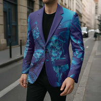 Purple Paradise Polynesia Jellyfish Blazer Plumeria Polynesian Tattoo Glowing Vibes