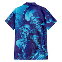 Purple Paradise Polynesia Jellyfish Hawaiian Shirt Plumeria Polynesian Tattoo Glowing Vibes