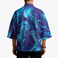 Purple Paradise Polynesia Jellyfish Kimono Plumeria Polynesian Tattoo Glowing Vibes