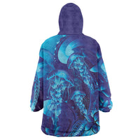 Purple Paradise Polynesia Jellyfish Wearable Blanket Hoodie Plumeria Polynesian Tattoo Glowing Vibes LT14 - Polynesian Pride