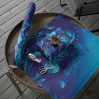 Purple Paradise Polynesia Jellyfish Wrapping Paper Plumeria Polynesian Tattoo Glowing Vibes