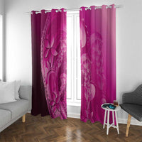 Pink Gradient Polynesia Jellyfish Window Curtain Plumeria Polynesian Tattoo Glowing Vibes