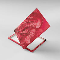 Red Gradient Polynesia Jellyfish Canvas Wall Art Plumeria Polynesian Tattoo Glowing Vibes