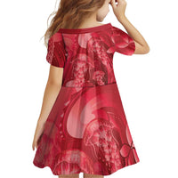Red Gradient Polynesia Jellyfish Family Matching Long Sleeve Bodycon Dress and Hawaiian Shirt Plumeria Polynesian Tattoo Glowing Vibes LT14 - Polynesian Pride