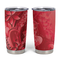 Red Gradient Polynesia Jellyfish Tumbler Cup Plumeria Polynesian Tattoo Glowing Vibes