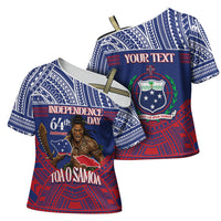 Personalised Samoa Independence Day Cross Shoulder Shirt 64th Anniversary Toa O Samoa