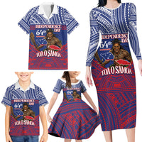 Personalised Samoa Independence Day Family Matching Long Sleeve Bodycon Dress and Hawaiian Shirt 64th Anniversary Toa O Samoa LT14 - Polynesian Pride