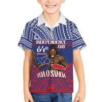 Personalised Samoa Independence Day Family Matching Tank Maxi Dress and Hawaiian Shirt 64th Anniversary Toa O Samoa LT14 Son's Shirt Blue - Polynesian Pride