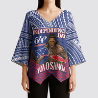 Personalised Samoa Independence Day Kimono Sleeve Blouse 64th Anniversary Toa O Samoa