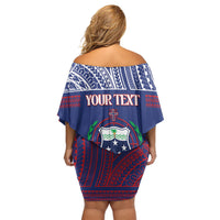 Personalised Samoa Independence Day Off Shoulder Short Dress 64th Anniversary Toa O Samoa