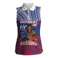 Personalised Samoa Independence Day Women Sleeveless Polo Shirt 64th Anniversary Toa O Samoa