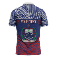 Personalised Samoa Independence Day Zipper Polo Shirt 64th Anniversary Toa O Samoa