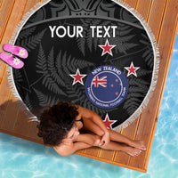 Custom New Zealand Silver Fern Football Beach Blanket Summer 2024 Olympic Go Aotearoa LT14 - Polynesian Pride