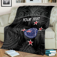 Custom New Zealand Silver Fern Football Blanket Summer 2024 Olympic Go Aotearoa LT14 - Polynesian Pride