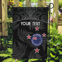 Custom New Zealand Silver Fern Football Garden Flag Summer 2024 Olympic Go Aotearoa LT14 Garden Flag Black - Polynesian Pride