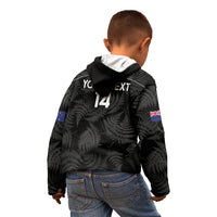 Custom New Zealand Silver Fern Football Kid Hoodie Summer 2024 Olympic Go Aotearoa LT14 - Polynesian Pride