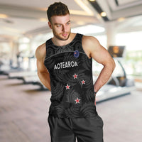 Custom New Zealand Silver Fern Football Men Tank Top Summer 2024 Olympic Go Aotearoa LT14 Black - Polynesian Pride