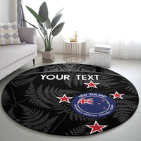Custom New Zealand Silver Fern Football Round Carpet Summer 2024 Olympic Go Aotearoa LT14 - Polynesian Pride
