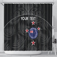 Custom New Zealand Silver Fern Football Shower Curtain Summer 2024 Olympic Go Aotearoa LT14 - Polynesian Pride