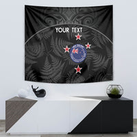Custom New Zealand Silver Fern Football Tapestry Summer 2024 Olympic Go Aotearoa LT14 - Polynesian Pride