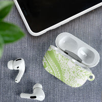 Polynesian Tiare Flower Sage Green Pastel AirPods Case