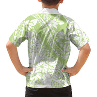 Polynesian Tiare Flower Sage Green Pastel Family Matching Summer Maxi Dress and Hawaiian Shirt LT14 - Polynesian Pride