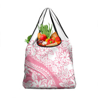 Polynesian Tiare Flower Pink Pastel Vibes Grocery Bag