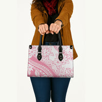 Polynesian Tiare Flower Pink Pastel Vibes Leather Bag