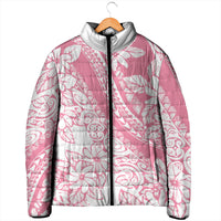 Polynesian Tiare Flower Pink Pastel Vibes Padded Jacket
