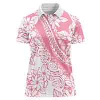Polynesian Tiare Flower Pink Pastel Vibes Women Polo Shirt