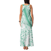 Polynesian Tiare Flower Cyan Pastel Vibes Family Matching Tank Maxi Dress and Hawaiian Shirt LT14 - Polynesian Pride