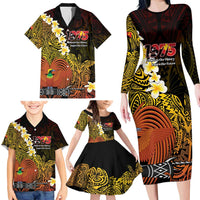 Papua New Guinea 1975 Family Matching Long Sleeve Bodycon Dress and Hawaiian Shirt Create Our History Inspire Our Future LT14 - Polynesian Pride
