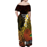 Papua New Guinea 1975 Family Matching Off Shoulder Maxi Dress and Hawaiian Shirt Create Our History Inspire Our Future LT14 - Polynesian Pride