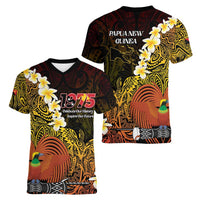 Papua New Guinea 1975 Women V-Neck T-Shirt Create Our History Inspire Our Future LT14 - Polynesian Pride