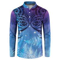 New Zealand Matariki Button Sweatshirt Aotearoa Maori New Year Galaxy Maori Silver Fern