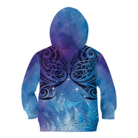 New Zealand Matariki Kid Hoodie Aotearoa Maori New Year Galaxy Maori Silver Fern