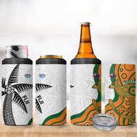 Custom Fiji And Australia Rugby 4 in 1 Can Cooler Tumbler Fijian Palm Tree Mix Aussie Kangaroo LT14 - Polynesian Pride