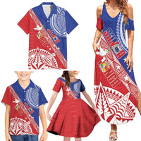 Tonga and Samoa Rugby Custom Family Matching Summer Maxi Dress and Hawaiian Shirt Ikale Tahi Manu Samoa Together LT14 - Polynesian Pride