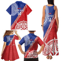 Tonga and Samoa Rugby Custom Family Matching Tank Maxi Dress and Hawaiian Shirt Ikale Tahi Manu Samoa Together LT14 - Polynesian Pride