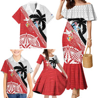 Fiji and Tonga Rugby Custom Family Matching Mermaid Dress and Hawaiian Shirt Flying Fijians Ikale Tahi Together Pacific LT14 - Polynesian Pride