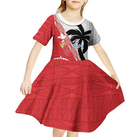 Fiji and Tonga Rugby Custom Kid Short Sleeve Dress Flying Fijians Ikale Tahi Together Pacific LT14 - Polynesian Pride