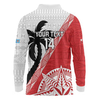 Fiji and Tonga Rugby Custom Long Sleeve Polo Shirt Flying Fijians Ikale Tahi Together Pacific LT14 - Polynesian Pride