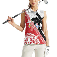 Fiji and Tonga Rugby Custom Women Sleeveless Polo Shirt Flying Fijians Ikale Tahi Together Pacific LT14 - Polynesian Pride