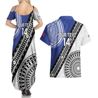 Fiji an Samoa Rugby Custom Couples Matching Summer Maxi Dress and Hawaiian Shirt Flying Fijians Manu Samoa Together Pacific LT14 - Polynesian Pride