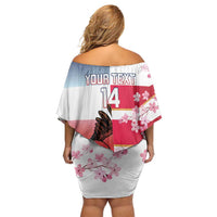 USA and Japan Rugby Custom Family Matching Off Shoulder Short Dress and Hawaiian Shirt Eagles Brave Blossoms Together Pacific LT14 - Polynesian Pride