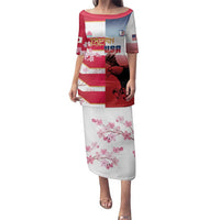 USA and Japan Rugby Custom Family Matching Puletasi and Hawaiian Shirt Eagles Brave Blossoms Together Pacific - Polynesian Pride