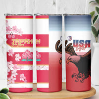 USA and Japan Rugby Skinny Tumbler Eagles Brave Blossoms Together Pacific LT14 - Polynesian Pride