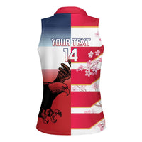 USA and Japan Rugby Custom Women Sleeveless Polo Shirt Eagles Brave Blossoms Together Pacific LT14 - Polynesian Pride