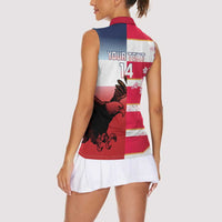 USA and Japan Rugby Custom Women Sleeveless Polo Shirt Eagles Brave Blossoms Together Pacific LT14 - Polynesian Pride