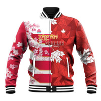 Canada and Japan Rugby Custom Baseball Jacket Canucks Brave Blossoms Together Pacific - Polynesian Pride